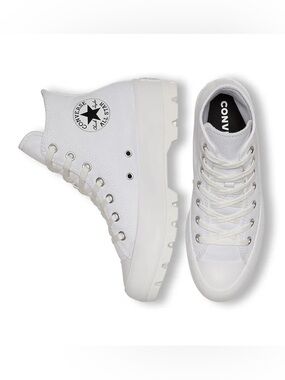 CONVERSE (6) Chuck Taylor All Star Lugged High Top Platform White Sneakers NWT